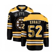 Men Boston Bruins #52 Sean Kuraly Authentic Black Home Fanatics Branded Breakaway 2019 Stanley Cup Final Bound Hockey Jersey