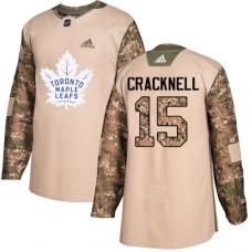 Men Adidas Toronto Maple Leafs #15 Adam Cracknell Authentic Camo Veterans Day Practice NHL Jersey