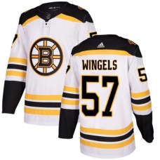 Men Adidas Boston Bruins #57 Tommy Wingels Authentic White Away NHL Jersey