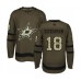 Men Dallas Stars #18 Jason Dickinson Authentic Green Salute to Service Hockey Stitched Jersey