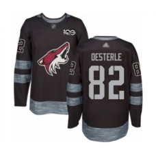 Men Arizona Coyotes #82 Jordan Oesterle Authentic Black 1917-2017 100th Anniversary Hockey Stitched Jersey