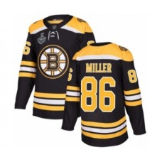 Men Boston Bruins #86 Kevan Miller Authentic Black Home 2019 Stanley Cup Final Bound Hockey Jersey