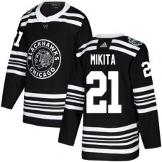 Men Adidas Chicago Blackhawks #21 Stan Mikita Authentic Black 2019 Winter Classic NHL Jersey