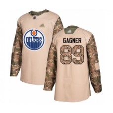 Men Edmonton Oilers #89 Sam Gagner Authentic Camo Veterans Day Practice Hockey Stitched Jersey