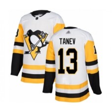 Men Pittsburgh Penguins #13 Brandon Tanev Authentic White Away Hockey Stitched Jersey