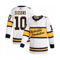 Men Nashville Predators #10 Colton Sissons Authentic White 2020 Winter Classic Hockey Stitched Jersey