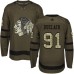 Men Adidas Chicago Blackhawks #91 Anthony Duclair Authentic Green Salute to Service NHL Jersey