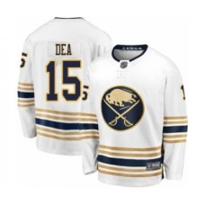 Men Buffalo Sabres #15 Jean-Sebastien Dea Fanatics Branded White 50th Season Breakaway Hockey Stitched Jersey