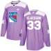 Men Adidas New York Rangers #33 Fredrik Claesson Authentic Purple Fights Cancer Practice NHL Jersey