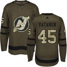 Men Adidas New Jersey Devils #45 Sami Vatanen Authentic Green Salute to Service NHL Jersey