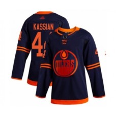 Men Edmonton Oilers #44 Zack Kassian Authentic Navy Blue Alternate Hockey Stitched Jersey