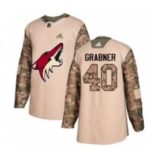 Men Adidas Arizona Coyotes #40 Michael Grabner Authentic Camo Veterans Day Practice NHL Jersey