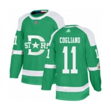 Men Dallas Stars #11 Andrew Cogliano Authentic Green 2020 Winter Classic Hockey Stitched Jersey