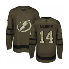 Men Tampa Bay Lightning #14 Patrick Maroon Authentic Green Salute to Service Hockey Stitched Jersey