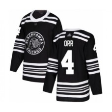 Men Chicago Blackhawks #4 Bobby Orr Authentic Black Alternate Hockey Stitched Jersey