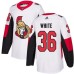 Men Adidas Ottawa Senators #36 Colin White White Road Authentic Stitched NHL Jersey