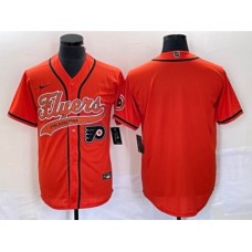 Men Nike Philadelphia Flyers Blank Orange Cool Base Stitched Baseball Jersey