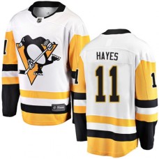 Men Pittsburgh Penguins #11 Jimmy Hayes Authentic White Away Fanatics Branded Breakaway NHL Jersey