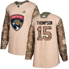 Men Adidas Florida Panthers #15 Paul Thompson Authentic Camo Veterans Day Practice NHL Jersey