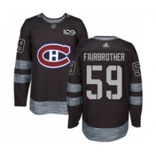 Men Montreal Canadiens #59 Gianni Fairbrother Authentic Black 1917-2017 100th Anniversary Hockey Stitched Jersey