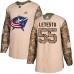 Men Adidas Columbus Blue Jackets #55 Mark Letestu Authentic Camo Veterans Day Practice NHL Jersey