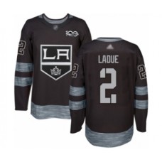 Men Los Angeles Kings #2 Paul LaDue Authentic Black 1917-2017 100th Anniversary Hockey Stitched Jersey