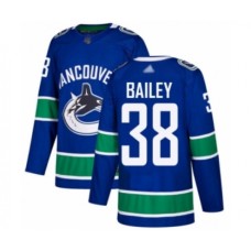 Men Vancouver Canucks #38 Justin Bailey Authentic Blue Home Hockey Stitched Jersey