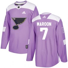 Men Adidas St. Louis Blues #7 Patrick Maroon Authentic Purple Fights Cancer Practice NHL Jersey