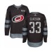 Men Carolina Hurricanes #33 Fredrik Claesson Authentic Black 1917-2017 100th Anniversary Hockey Stitched Jersey