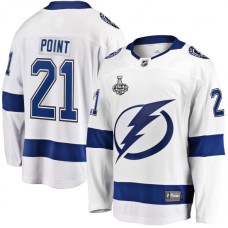 Men Tampa Bay Lightning #21 Brayden Point Fanatics Branded White 2020 Stanley Cup Final Bound Away Player Breakaway Stitched Jersey