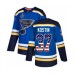 Men St. Louis Blues #37 Klim Kostin Authentic Blue USA Flag Fashion 2019 Stanley Cup Final Bound Hockey Jersey