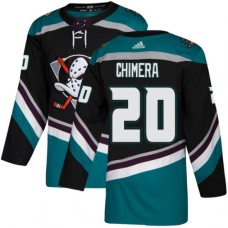 Men Adidas Anaheim Ducks #20 Jason Chimera Authentic Black Teal Third NHL Jersey