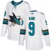 Men Adidas San Jose Sharks #9 Evander Kane Authentic White Away NHL Jersey