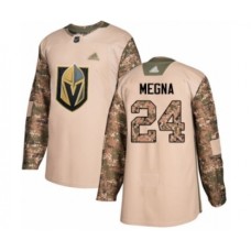 Men Vegas Golden Knights #24 Jaycob Megna Authentic Camo Veterans Day Practice Hockey Stitched Jersey