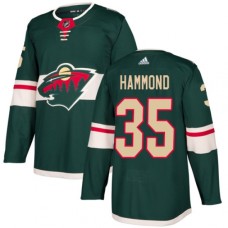 Men Adidas Minnesota Wild #35 Andrew Hammond Authentic Green Home NHL Jersey