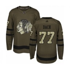 Men Chicago Blackhawks #77 Kirby Dach Authentic Green Salute to Service Hockey Stitched Jersey