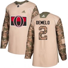 Men Adidas Ottawa Senators #2 Dylan DeMelo Authentic Camo Veterans Day Practice NHL Jersey