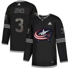 Men Adidas Columbus Blue Jackets #3 Seth Jones Black Authentic Classic Stitched NHL Jersey