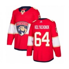 Men Florida Panthers #64 Vladislav Kolyachonok Authentic Red Home Hockey Stitched Jersey