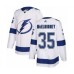 Men Tampa Bay Lightning #35 Curtis McElhinney Authentic White Away Hockey Stitched Jersey