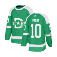 Men Dallas Stars #10 Corey Perry Authentic Green 2020 Winter Classic Hockey Stitched Jersey