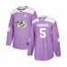 Men Nashville Predators #5 Dan Hamhuis Authentic Purple Fights Cancer Practice Hockey Stitched Jersey