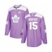 Men Toronto Maple Leafs #15 Alexander Kerfoot Authentic Purple Fights Cancer Practice Hockey Stitched Jersey