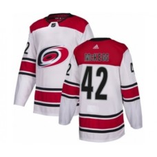 Men Adidas Carolina Hurricanes #42 Greg McKegg Authentic White Away NHL Jersey