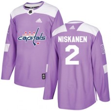 Men Adidas Washington Capitals #2 Matt Niskanen Authentic Purple Fights Cancer Practice NHL Jersey