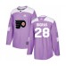 Men Philadelphia Flyers #28 Chris Bigras Authentic Purple Fights Cancer Practice Hockey Stitched Jersey