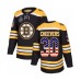 Men Boston Bruins #30 Gerry Cheevers Authentic Black USA Flag Fashion 2019 Stanley Cup Final Bound Hockey Jersey