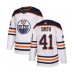 Men Edmonton Oilers #41 Mike Smith Authentic White Away Hockey Stitched Jersey