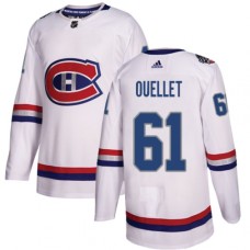 Men Adidas Montreal Canadiens #61 Xavier Ouellet Authentic White 2017 100 Classic NHL Jersey