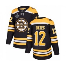 Men Boston Bruins #12 Adam Oates Authentic Black Home 2019 Stanley Cup Final Bound Hockey Jersey